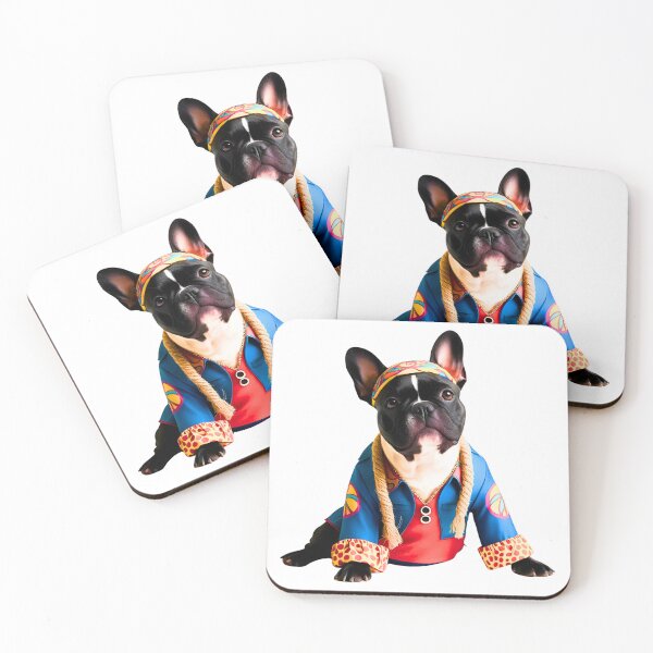 Item preview, Cute and Groovy 1970s French Bulldog – Love, Peace & Hippy Vibes designed and sold by Fredster1966.