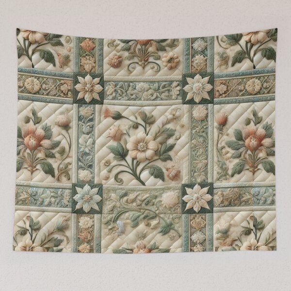 Item preview, Timeless Floral Harmony: Seamless Quilted Elegance designed and sold by Meta2Physical.