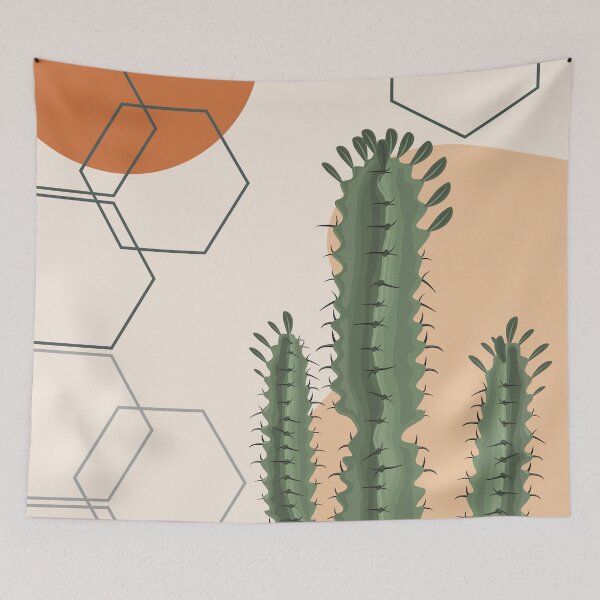 Item preview, Abstract modern botanical art , cactus designed and sold by Green Plantessa.