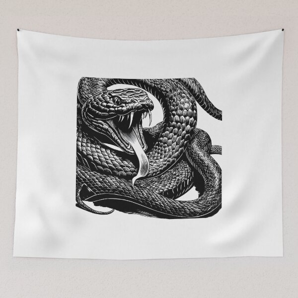 Item preview, Fierce Black and White Snake designed and sold by supakor.