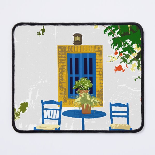 Item preview, Greek Vacay For Two, Evil Eye Santorini Travel Summer, Eclectic Travel Architecture White Buildings Cafe designed and sold by 83oranges.com.