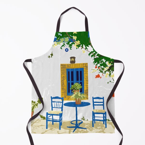 Item preview, Greek Vacay For Two, Evil Eye Santorini Travel Summer, Eclectic Travel Architecture White Buildings Cafe designed and sold by 83oranges.com.