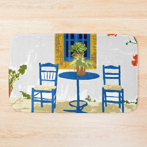 Item preview, Greek Vacay For Two, Evil Eye Santorini Travel Summer, Eclectic Travel Architecture White Buildings Cafe designed and sold by 83oranges.com.