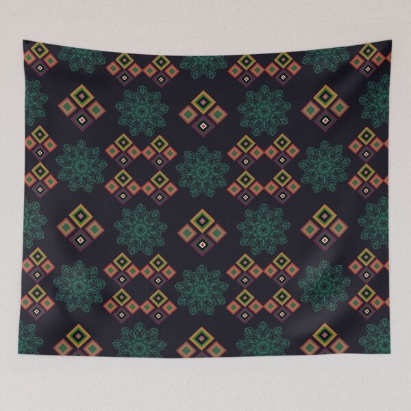 Item preview, Flower green geometric mandala pattern designed and sold by lotus2lin.