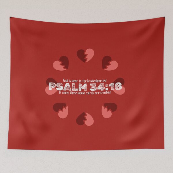 Item preview, Psalm 34:18 God Is Near To The Brokenhearted Christian Faith Women Men designed and sold by HeavenlyHuesStudio.