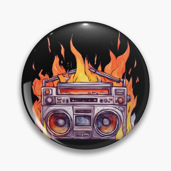 Artikelvorschau, Ghettoblaster-Radio in Flammen entworfen und verkauft von Artbellachi.