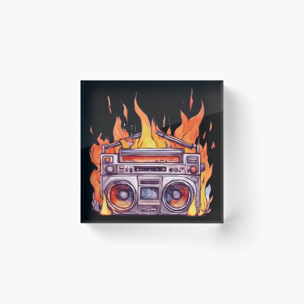 Artikelvorschau, Ghettoblaster-Radio in Flammen entworfen und verkauft von Artbellachi.