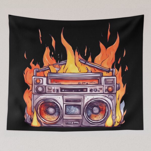 Artikelvorschau, Ghettoblaster-Radio in Flammen entworfen und verkauft von Artbellachi.