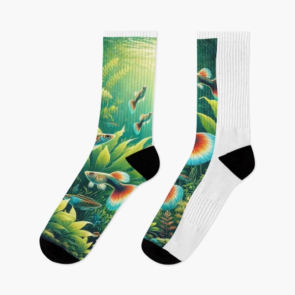 Item preview, Vibrant Endler Guppy Fish in Lush Planted Aquarium designed and sold by NocturnalNook.
