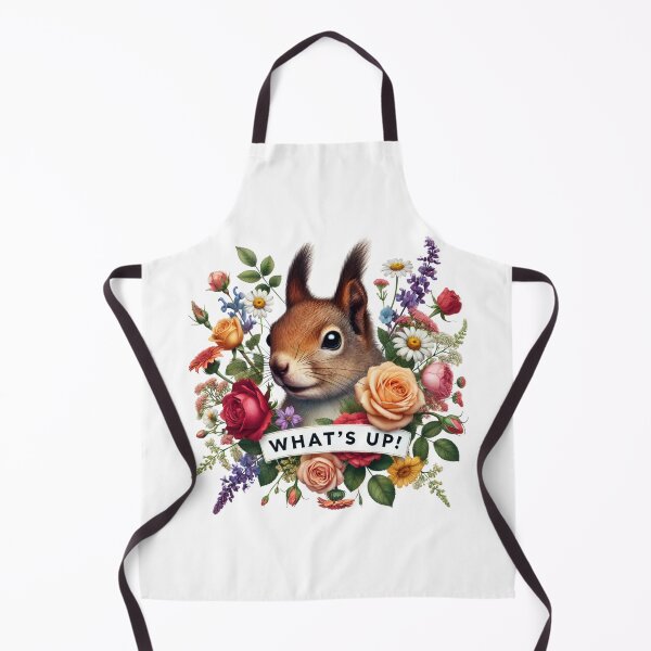 Item preview, What's up! Whimsical Squirrel in Bloom, Realistic Wildlife & Floral Art Fusion designed and sold by Julinel Design.