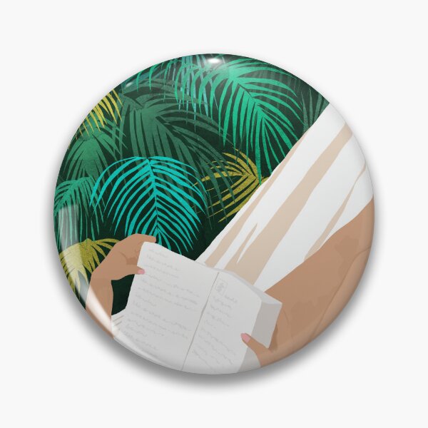Item preview, Summer Hammock Reading, Tropical Jungle Travel, Watercolor Nature Bohemian Forest Plants, Palm Beach designed and sold by 83oranges.com.