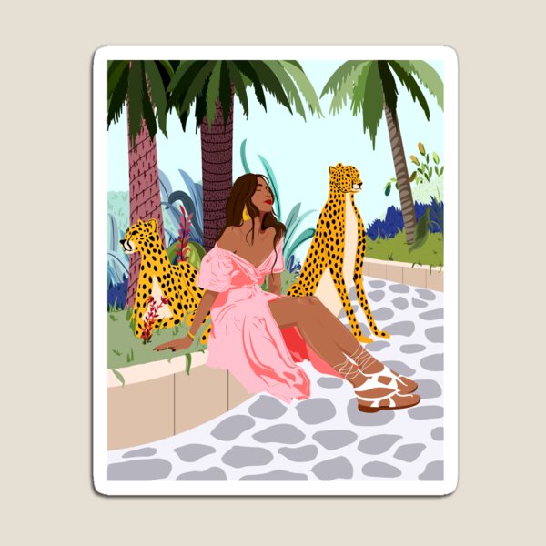Item preview, Spirit Animal, Cheetah, Leopard, Tiger Wildlife, Tropical Jungle Wild Cat Animals, Bohemian Woman Travel Garden Nature designed and sold by 83oranges.com.