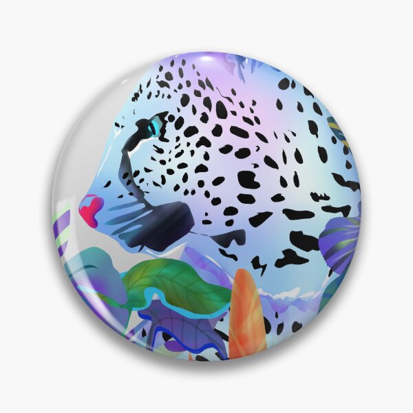Item preview, Holographic Leopard, Tropical Jungle Eclectic Nature, Colorful Botanical Wildlife, Boho Contemporary Animals, Tiger Cheetah Cat Maximalism designed and sold by 83oranges.com.