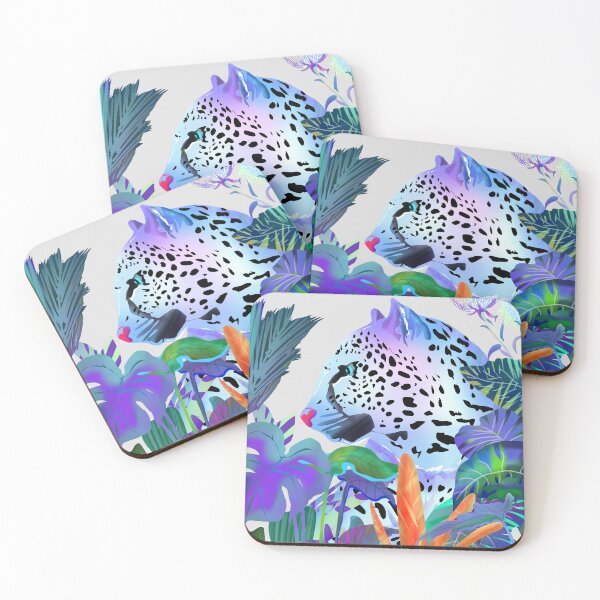 Item preview, Holographic Leopard, Tropical Jungle Eclectic Nature, Colorful Botanical Wildlife, Boho Contemporary Animals, Tiger Cheetah Cat Maximalism designed and sold by 83oranges.com.
