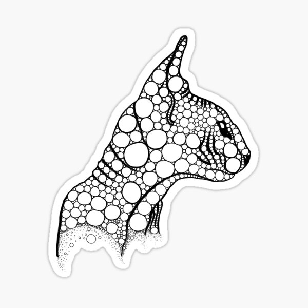 Black Fractal Sphynx Sticker