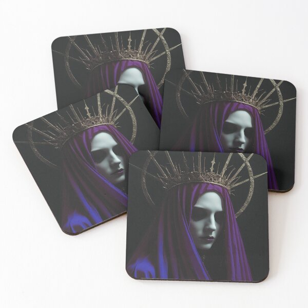 Item preview, Dark Gothic Queen – Mysterious Veiled Royalty with a Golden Crown designed and sold by Nickyayee.