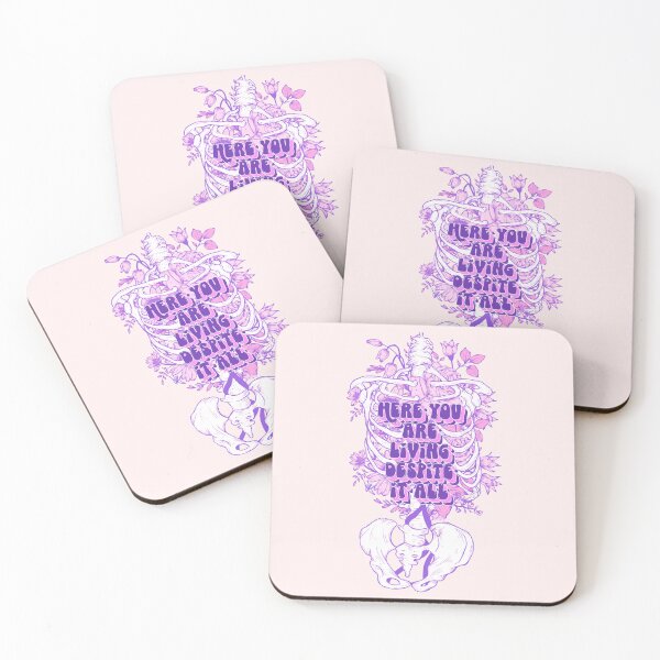 Item preview, Here You Are Living Despite It All – Skeleton & Flowers Aesthetic designed and sold by Jess.a.creates.