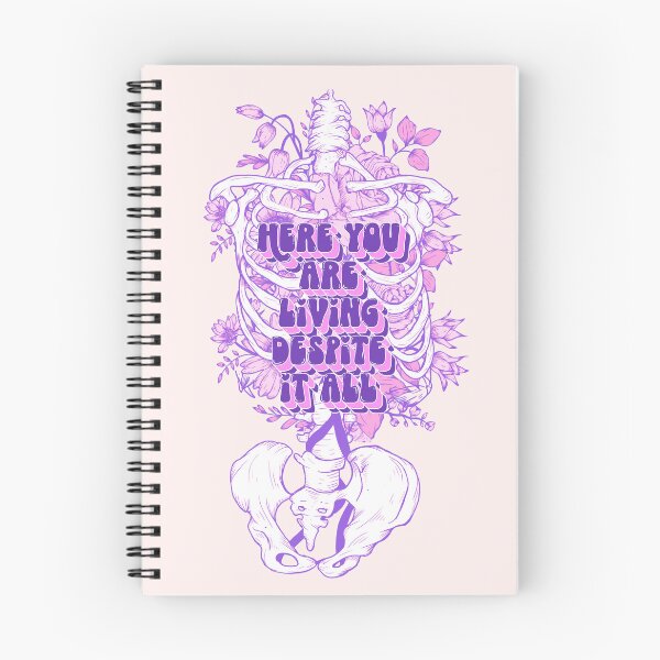 Item preview, Here You Are Living Despite It All – Skeleton & Flowers Aesthetic designed and sold by Jess.a.creates.
