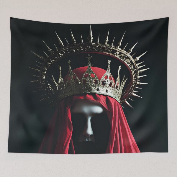 Item preview, Dark Gothic Queen – Mysterious Veiled Royalty with a Golden Crown designed and sold by Nickyayee.