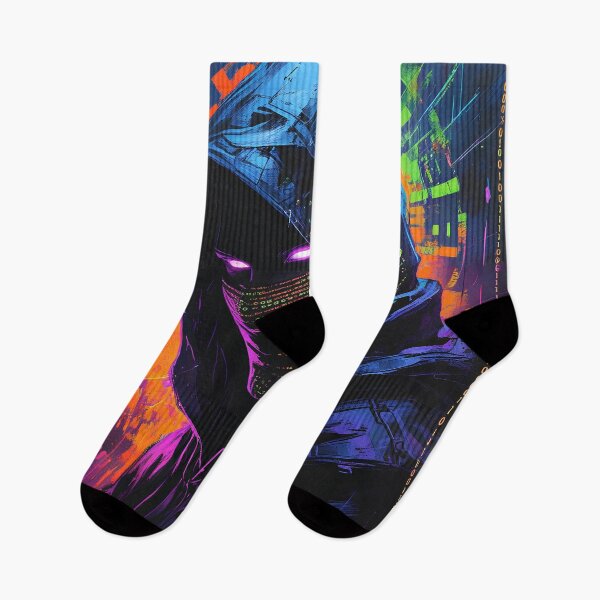 Item preview, Cyberpunk Hacker – Digital Phantom in a Neon Dystopia designed and sold by Nickyayee.