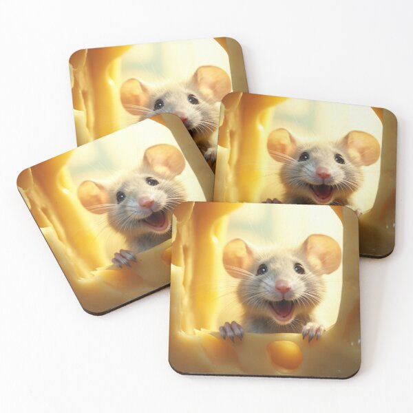 Item preview, funny little mouse eats cheese designed and sold by Mauswohn.