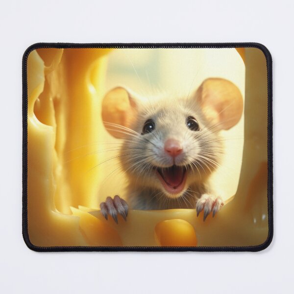Item preview, funny little mouse eats cheese designed and sold by Mauswohn.