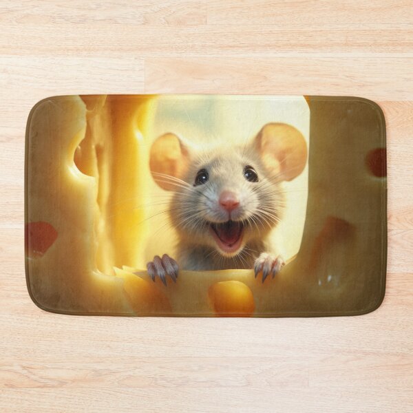 Item preview, funny little mouse eats cheese designed and sold by Mauswohn.