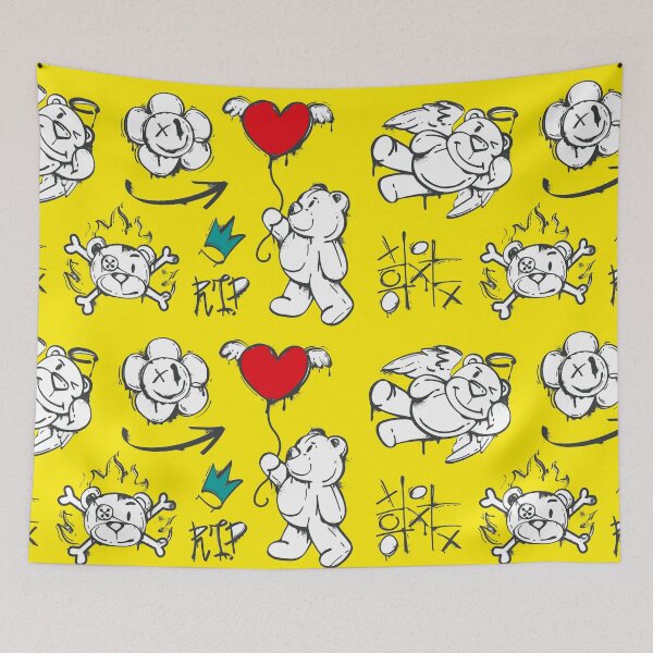 Item preview, cool graffiti pattern, cute teddy bear designed and sold by Mauswohn.