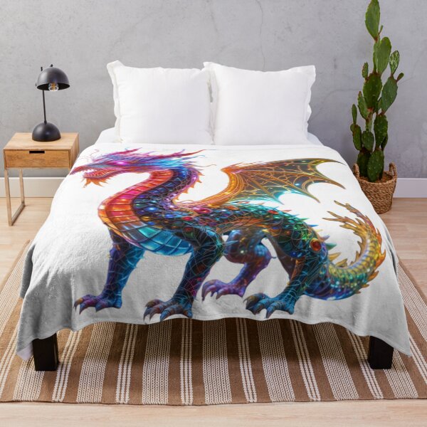 Item preview, Neon Cyber Dragon – Futuristic Mythical Beast designed and sold by GloriousArtSKD.