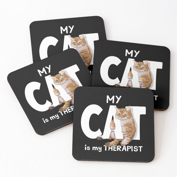 Item preview, "My Cat Is My Therapist – Funny Cat Quote, Feline Therapy, Mental Health, Pet Lover, Cat Mom & Dad Gift" designed and sold by artworkathome.