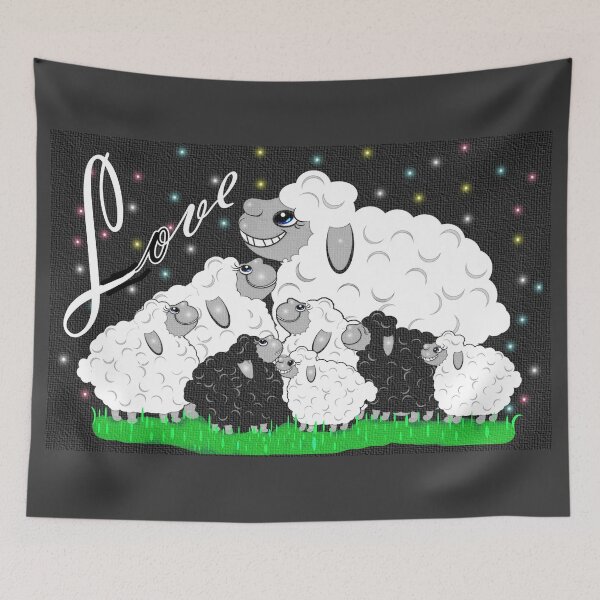 Item preview, The sheep gather together happily, enjoying each other's company. designed and sold by Shirley cute art .