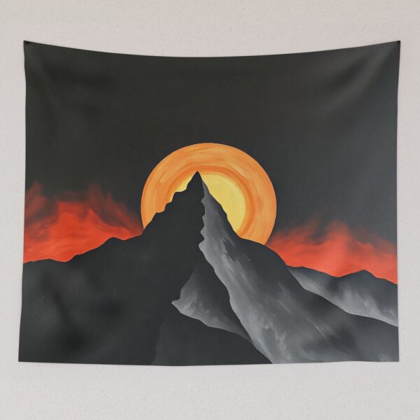 Item preview, Eclipse Inferno: Dark Mountain Silhouette at Fiery Sunset designed and sold by FoisonDesigns.