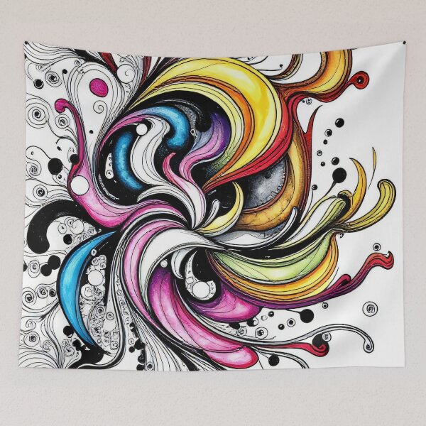 Item preview, Chaos & Harmony: Vivid Abstract Ink & Color Swirls designed and sold by FoisonDesigns.