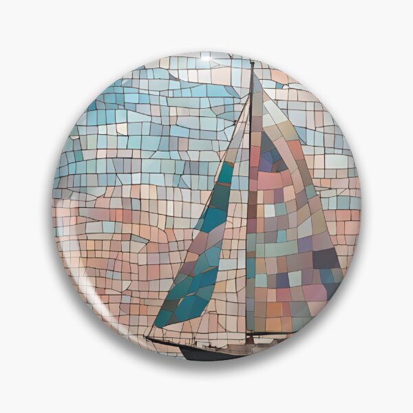 Item preview,  Pastel Mosaic Sailboat at Sea designed and sold by Glam-OOTD.