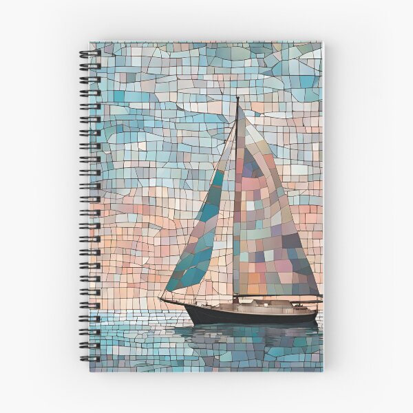 Item preview,  Pastel Mosaic Sailboat at Sea designed and sold by Glam-OOTD.