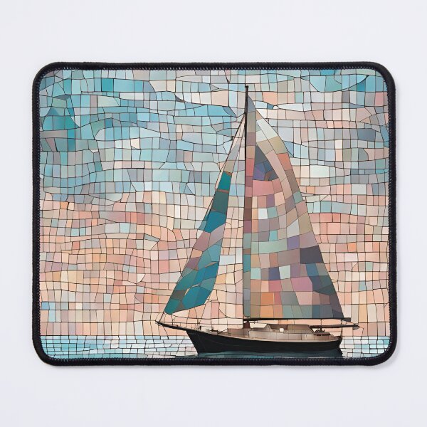 Item preview,  Pastel Mosaic Sailboat at Sea designed and sold by Glam-OOTD.