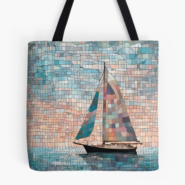 Item preview,  Pastel Mosaic Sailboat at Sea designed and sold by Glam-OOTD.