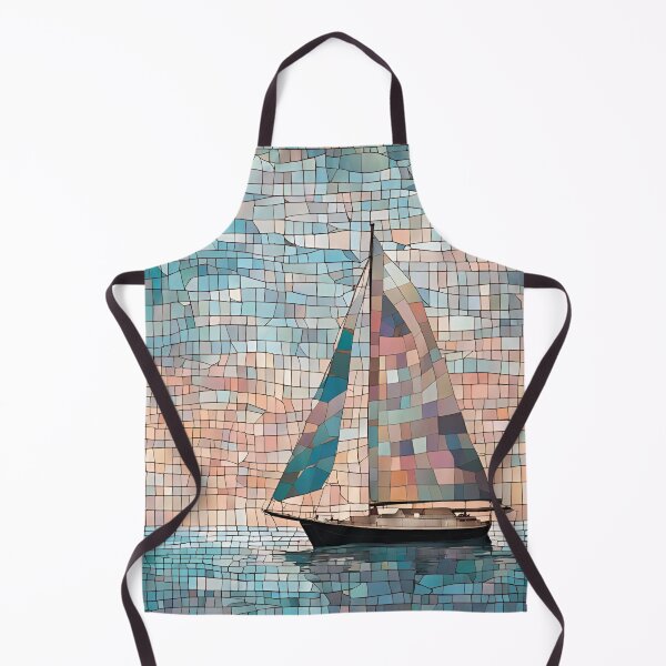 Item preview,  Pastel Mosaic Sailboat at Sea designed and sold by Glam-OOTD.