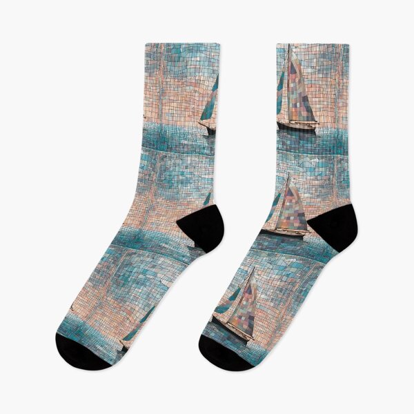 Item preview,  Pastel Mosaic Sailboat at Sea designed and sold by Glam-OOTD.