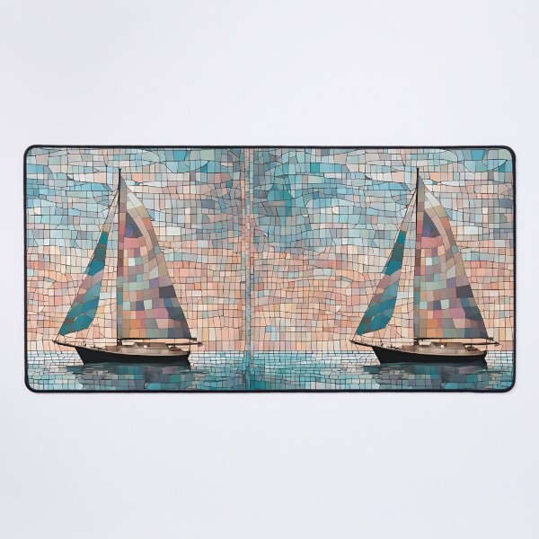 Item preview,  Pastel Mosaic Sailboat at Sea designed and sold by Glam-OOTD.