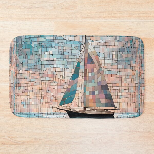 Item preview,  Pastel Mosaic Sailboat at Sea designed and sold by Glam-OOTD.