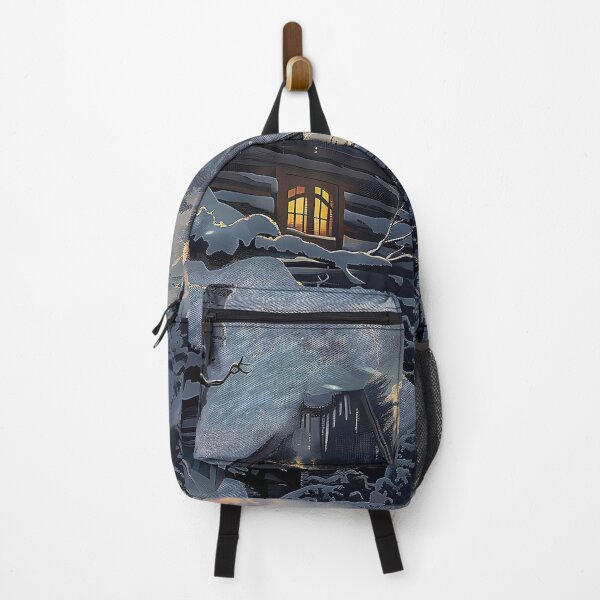 Item preview, a cozy cabin nestled deep within a snow-laden winter forest. designed and sold by CheerForGoods.