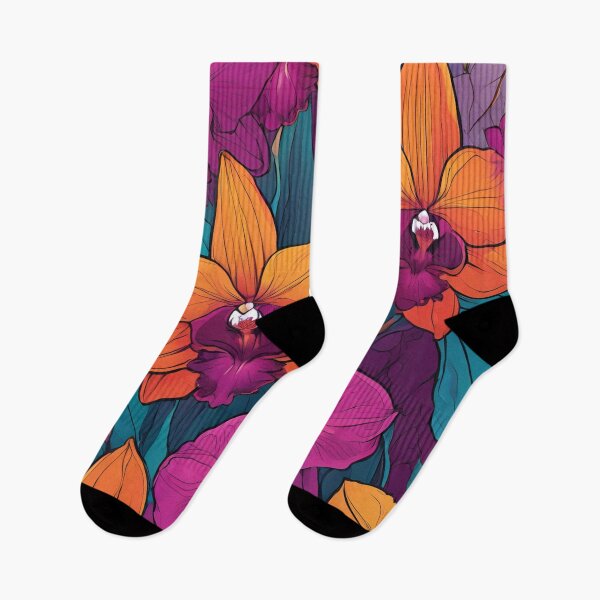 Item preview, Orchid Fusion - Vibrant Floral Pattern designed and sold by Line in Bloom.