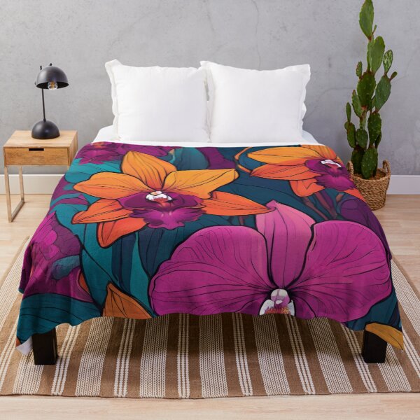 Item preview, Orchid Fusion - Vibrant Floral Pattern designed and sold by Line in Bloom.