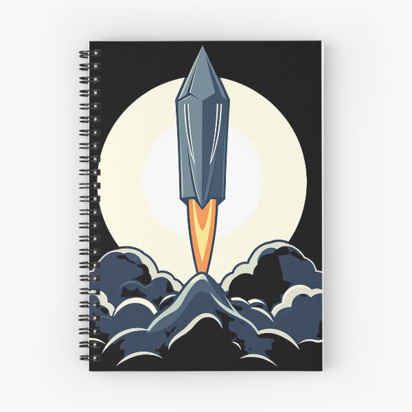 Item preview, Futuristic Rocket Launching Against a Full Moon Background designed and sold by artwaves.