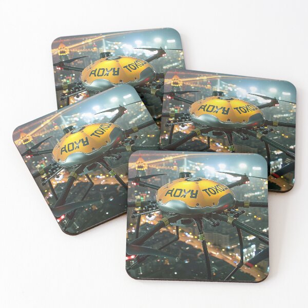 Item preview, captivating image showcases a high-tech aerial taxi drone. designed and sold by CheerForGoods.