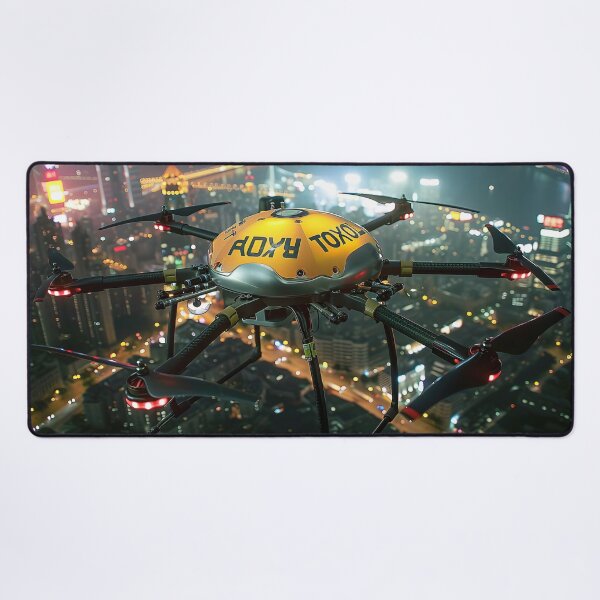 Item preview, captivating image showcases a high-tech aerial taxi drone. designed and sold by CheerForGoods.