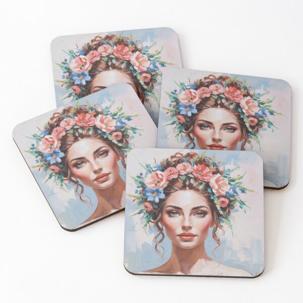 Item preview, A pallet knife painting of A portrait of a beauty woman designed and sold by PattaZone.