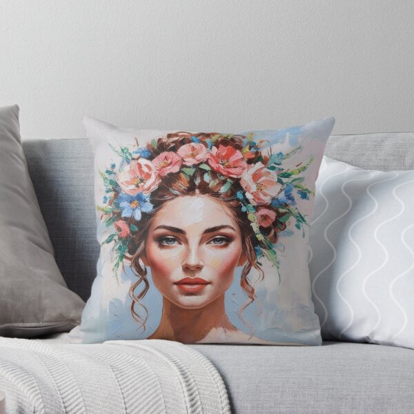 Item preview, A pallet knife painting of A portrait of a beauty woman designed and sold by PattaZone.