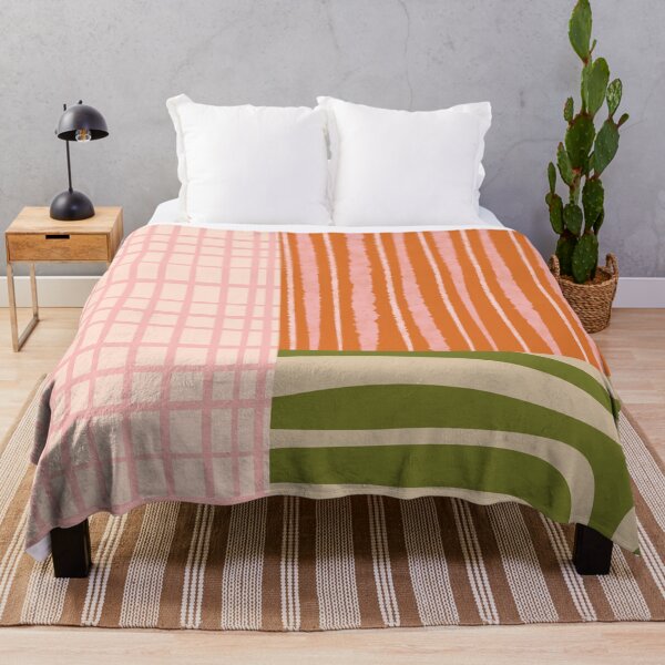 Item preview, Boho Patchwork Eclectic Pattern Mix 2 in Blush Pink Orange Olive Green designed and sold by kierkegaard.